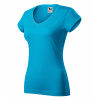 Dámske pracovné tričko MALFINI Fit V-neck Farba: tyrkysová, Veľkosť: S