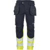 CERVA NEURUM NORDICS HV DW / Reflexné nohavice do pása - čierna / žltá 52