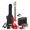Max GigKit bezdrôtový basgitarový set - S vysielačom a prijímačom - Vrátane všetkého príslušenstva - 4/4 - Červená