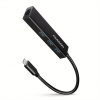 AXAGON HMC-GL3A, USB 3.2 Gen 1 hub, porty 3x USB-A + Gigabit Ethernet, kovový, kabel USB-C 20cm Axagon