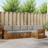 Rohová sofa sada s polštářem 5 pcs Přírodní a světle šedá 3374816