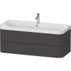 DURAVIT Happy D.2 Plus c-shaped závesná skrinka s nábytkovým umývadlom s otvorom, 2 zásuvky, 1175 x 490 x 480 mm, grafit super matná, HP4349O80800000