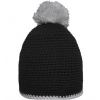 Myrtle beach Háčkovaná čiapka s brmbolcom MB7964 Black one size