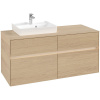 VILLEROY & BOCH Collaro závesná skrinka pod umývadlo na dosku (umývadlo vľavo), 4 zásuvky, s LED osvetlením, 1200 x 500 x 548 mm, Nordic Oak, C071B0VJ