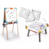 Set kreatívny stôl a drevená tabuľa Kid Creative Table Smoby magnetická na kriedu s veľkoformátovými obrázkami