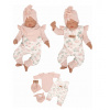 Z & Z 4-dielna súpravička body, laclové nohavice, čiapočka + šatka - staroružova 86 (12-18m)