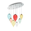 Kreatívny sklenený luster CLOWN SP7 v dizajne 7 balónikov | Ideal Lux