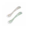 Beaba Lyžička silikónová 2ks s puzdrom Green