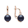 Gaura Pearls Stříbrné náušnice s bílou perlou Isabel, stříbro 925/1000 SK20230GEL/B Zlatá Černá