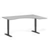 Ergonomický výškovo nastaviteľný stôl, 160x120 cm, 1 motor, L/P, čierna podnož, sivá