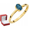 ZLATÝ PRSTEŇ TOPAZ LONDON BLUE GRAVÍROVANIE ZDARMA 585 DARČEK