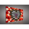 Obraz na plátne obdĺžnik - OB0581 - Farebné kvety a sova 80cm x 60cm - O6