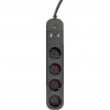 Gembird Chytrá přepěťová ochrana Tuya 4xDE 2xUSB-A 1xUSB-C černá TSL-PS-S4U-01