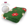 DRYBED Premium Vet Bed Kvety zelený 150 x 100 cm