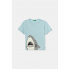 Detské bavlnené tričko United Colors of Benetton s potlačou, 3I1XG10JL 3I1XG10JL.P.Seasonal modrá 98