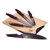 Berlingerhaus Sada nožů s nepřilnavým povrchem + prkénko 6 ks Purple Eclipse Collection BH-2832