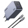 Nabíjačka do siete UGREEN Nexode Pro 100 W GaN, 1x USB. 2x USB-C (25874) sivá
