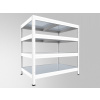 Policový regál Biedrax 45 x 60 x 90 cm, biely, 4 police plech zinok, nosnosť 150 kg na policu