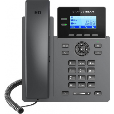 Grandstream GRP2602G SIP telefon, 2,21'' LCD podsv. displej, 4 SIP účty, 2x1Gbit port, PoE