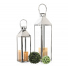 Lampáš, svietník - Lantern Garden Lighthouse Set Silver 2in1 veľký (Lampáš, svietník - Lantern Garden Lighthouse Set Silver 2in1 veľký)