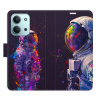 Flip pouzdro iSaprio - Xiaomi Redmi 15C - Neon Astronaut 02 s kapsičkami na karty (Flipové knížkové pouzdro, obal, kryt iSaprio s přihrádkami na karty a motivem)
