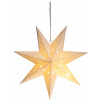 Dekorácia MagicHome Vianoce, Hviezda, papier, 10 LED teplá biela, 2xAA, jednoduché svietenie, 40 cm