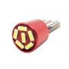 Interlook Auto LED žiarovka W5W T10 6 SMD 3014 PREDNÁ CAN BUS ČERVENÁ