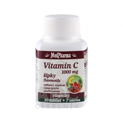 MedPharma Vitamín C 1000 mg so šípkami s postup.uvoľňovaním 37 tabliet