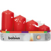 Sviečky Bolsius Pillar Advent, Vianoce, červené, 48 mm 60/80/100/120 mm, bal. 4 ks