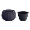 PROSPERPLAST Kvetináč s vkladom SPLOFY BOWL antracit 37cm