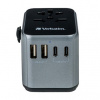 Verbatim, Cestovní adaptér univerzální World-to-World UTA-03 USB-A, USB-C, černý, 30 W