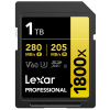 Lexar SDXC Pro 1800x U3 UHS-II R280/W210 (V60) 1TB (LSD1800001T-BNNNG)
