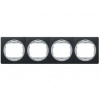 Štvornásobný rámik EON - horizontálny, čierny so strieborným držiakom E6704.ES
