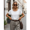 Dámska viskózová blúzka oversize biela ONE SIZE