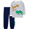 CARTER'S Set 2dielny mikina, tepláky Stripe Dino chlapec NB /veľ.56