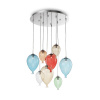 Kreatívny sklenený luster CLOWN SP8 v dizajne 8 balónikov | Ideal Lux
