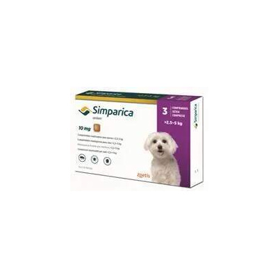 Simparica 10 mg žuv.tbl. pre psy >2,5-5 kg, 3 x 10 mg