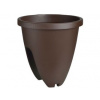 PLASTKON Květináč na zábradlí Balconia OVI 26 cm - hnedý