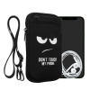 kwmobile Universal smartphone Pouch - Neoprene Travel telefon Pouch with Front and Back Pockets Carabiner Clip and Adjustable řemínek Up to 145cm - Holster kryt - Don't Touch My telefon