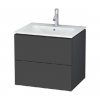 Duravit L-Cube - Umývadlová skrinka, 55x62x48 cm, 2 zásuvky, grafit mat LC624004949