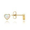 MINET JMG0306WGE00 - MINET Zlaté náušnice drobná srdíčka s bílým opálem Au 585/1000 0,80g