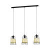 Luster Eglo Anwick 43313 3x E27 120 W čierny prírodný ratan
