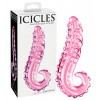Icicles No. 24 - rebrovaný sklenený jazýček (ružový)