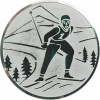 D2-A94/S - Emblém (pr.50mm) beh na lyžiach striebro - 5 cm