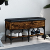 zahrada-XL Lavička na topánky dymový dub 82x32x45 cm kompozitné drevo 835174