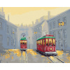 ZUTY Maľovanie podľa čísel STARÉ TRAMVAJE Rámovanie bez rámu a bez vypnutia plátna Rozmer 80x100 cm