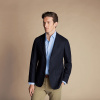 Charles Tyrwhitt Unstructured Wool Twill Jacket — Navy - Slim fit | 48 | Skrátené