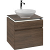 VILLEROY & BOCH Legato závesná skrinka pod umývadlo na dosku (umývadlo v strede), 2 zásuvky, s LED osvetlením, 600 x 500 x 550 mm, Arizona Oak, B568L0VH
