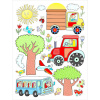 AG Design Samolepka na stenu DK 2314 Traktor, dopravné prostriedky, stromy