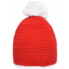 Myrtle beach Háčkovaná čiapka s brmbolcom MB7964 Red one size